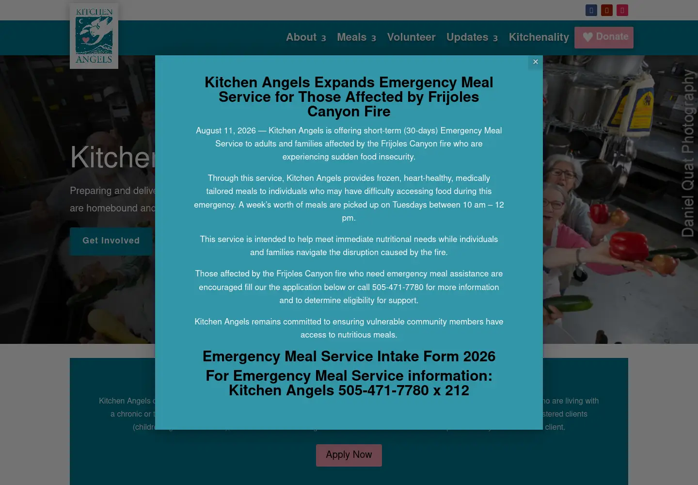 Screenshot of kitchenangels.org