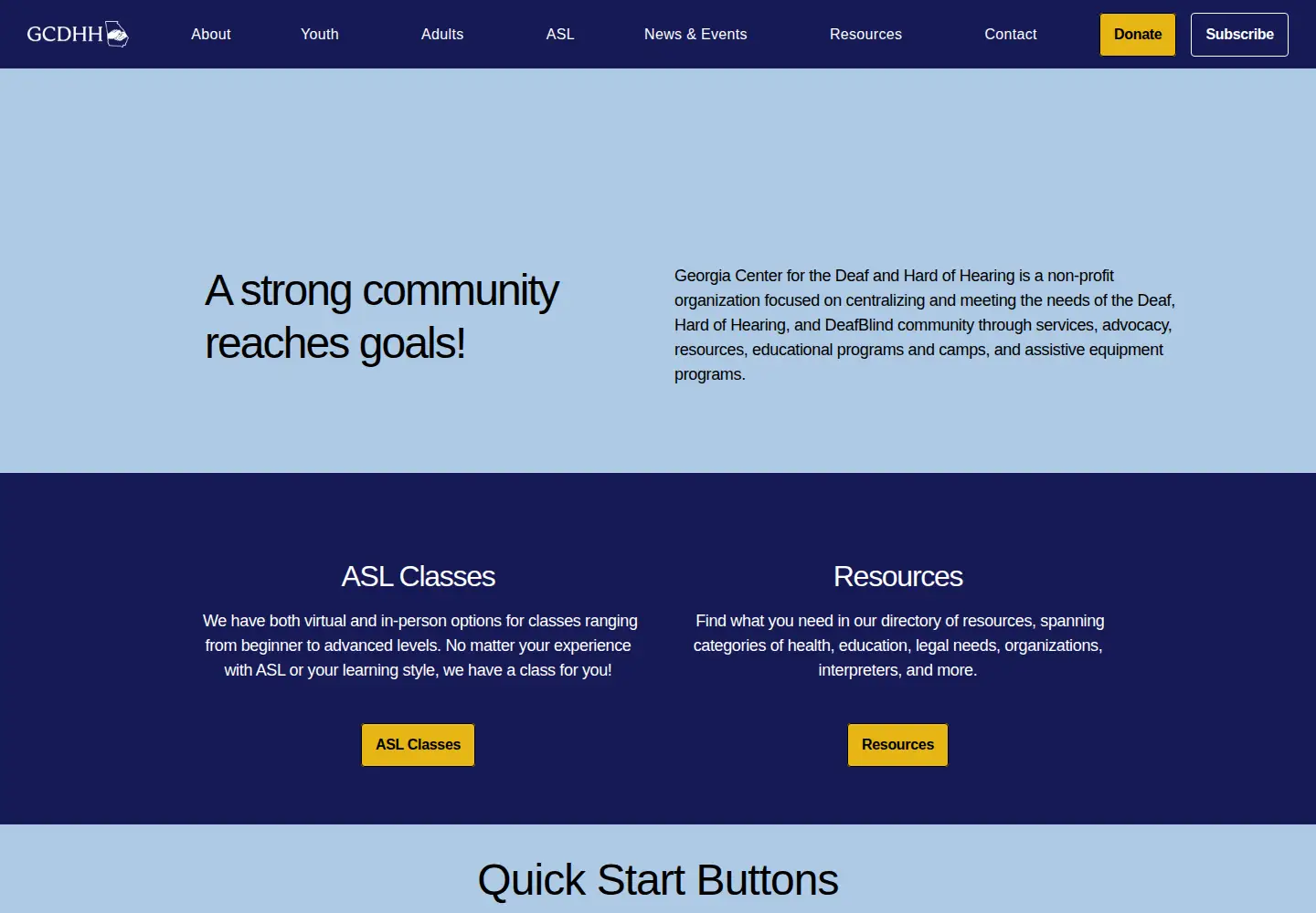 Captured homepage of gcdhh.org in the current scan