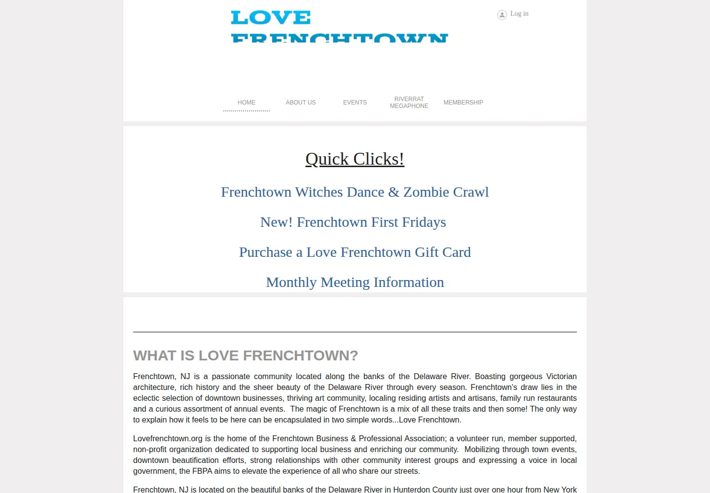 Captured homepage of lovefrenchtown.org in the current scan