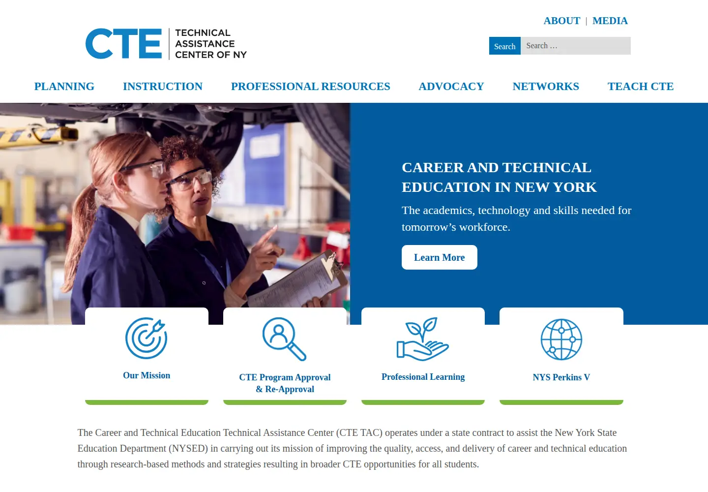 Screenshot of nyctecenter.org