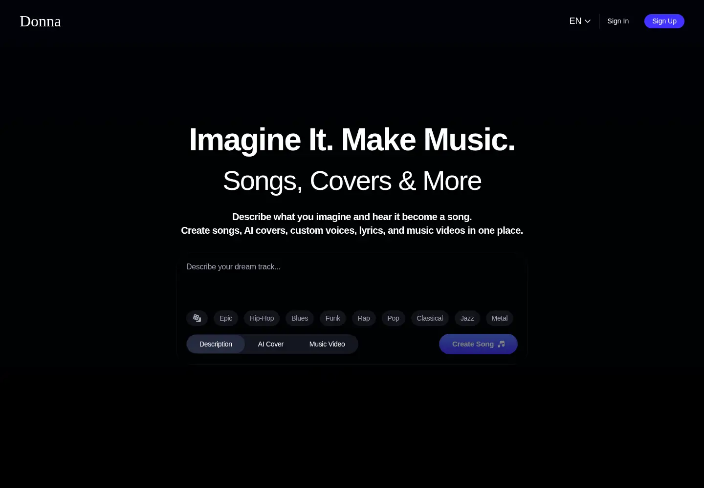 Captured homepage of musicdonna.com in the current scan