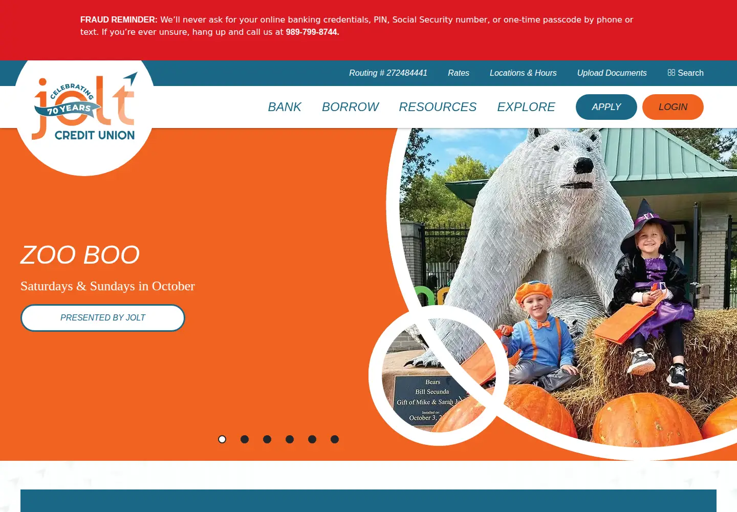 Captured homepage of joltcu.com in the current scan