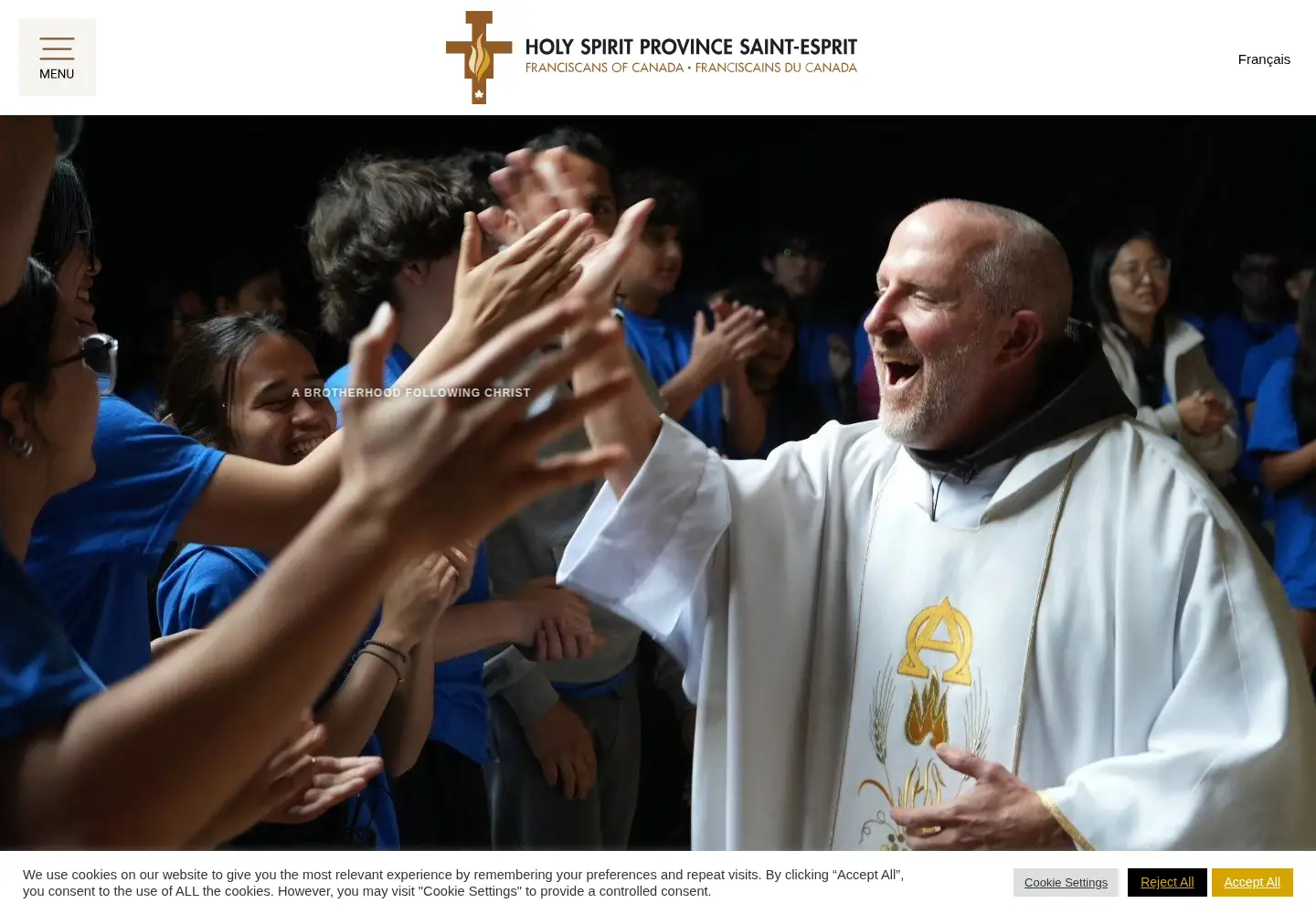 Captured homepage of franciscanfriars.ca in the current scan