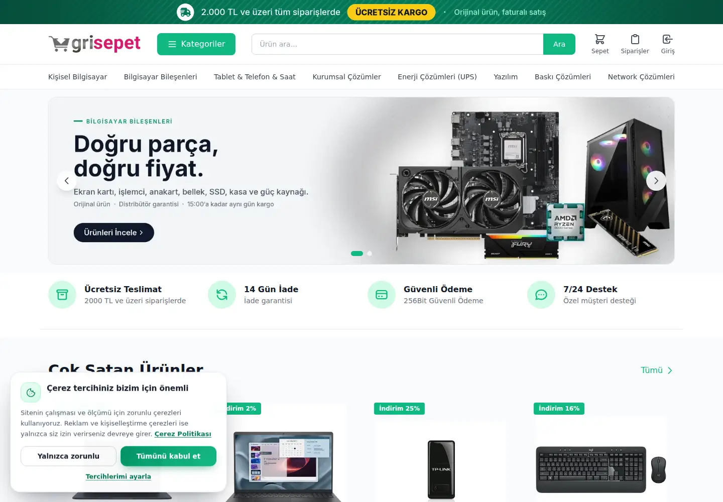 Captured homepage of grisepet.com in the current scan