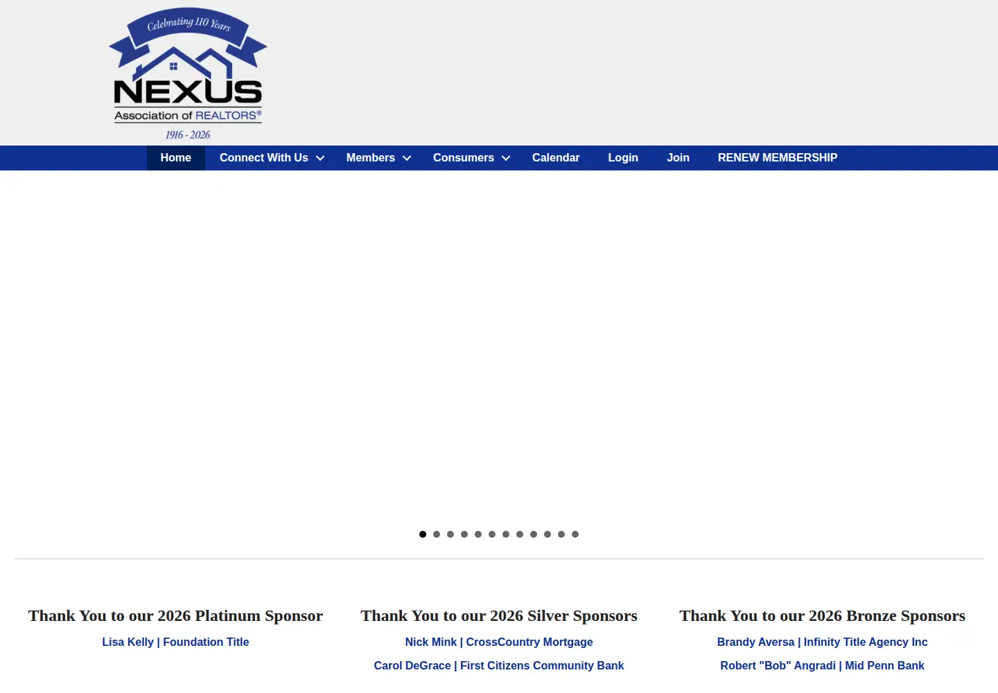 Captured homepage of nexusaor.com in the current scan