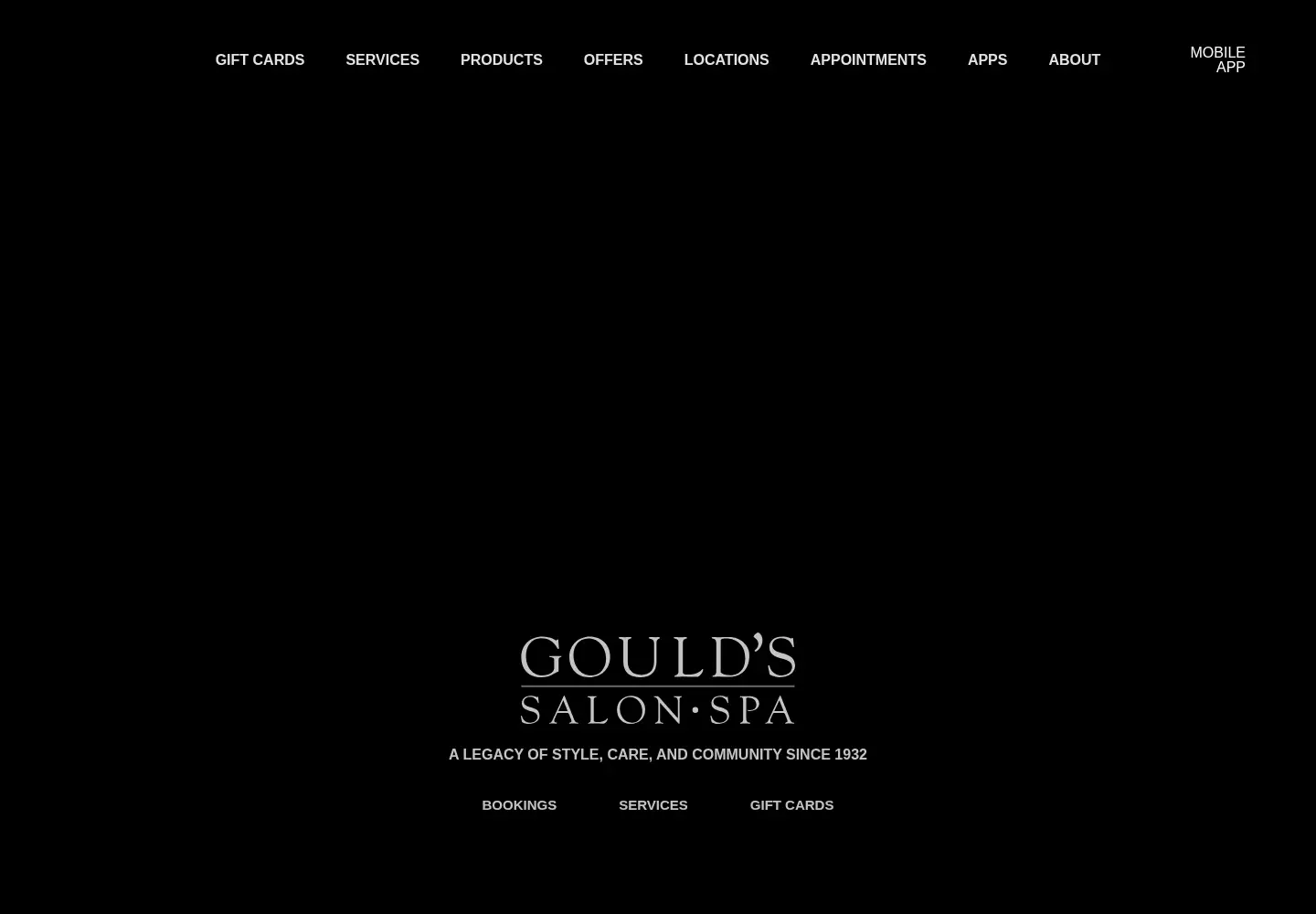 Captured homepage of gouldsalonspa.com in the current scan