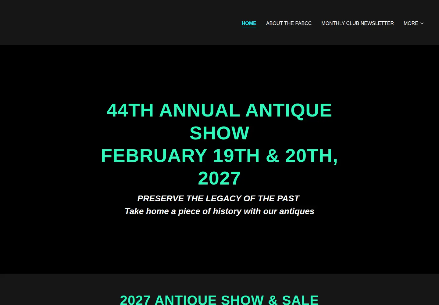 Screenshot of phoenixantiquesclub.org