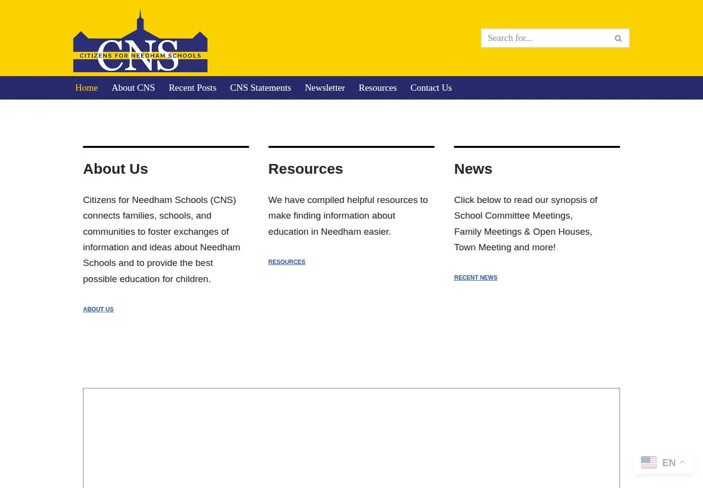 Screenshot of citizensforneedhamschools.com