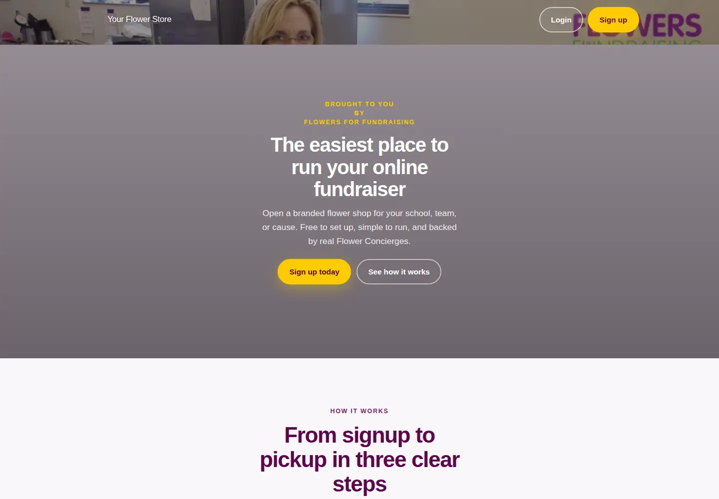 Captured homepage of yourflowerstore.org in the current scan
