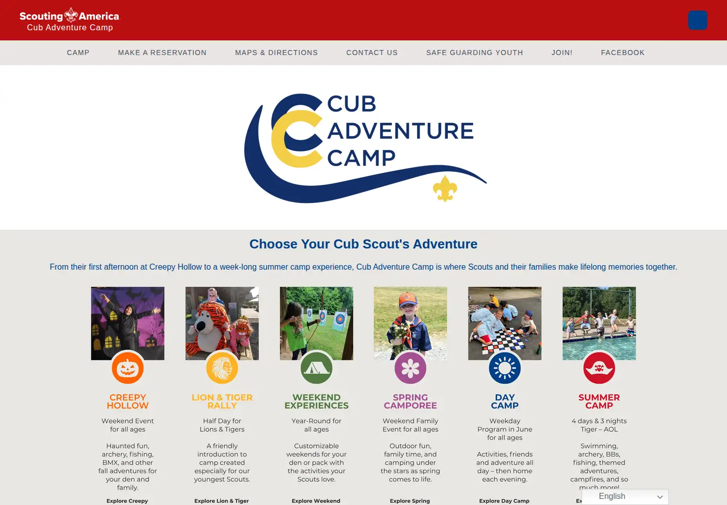 Screenshot of cubadventurecamp.net