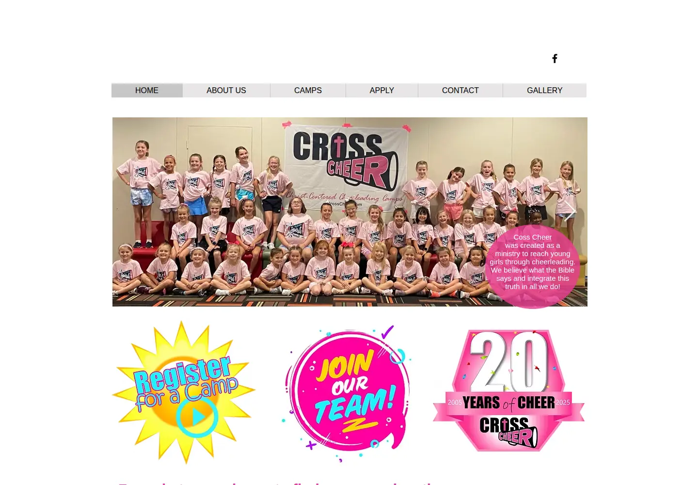 Captured homepage of crosscheer.com in the current scan