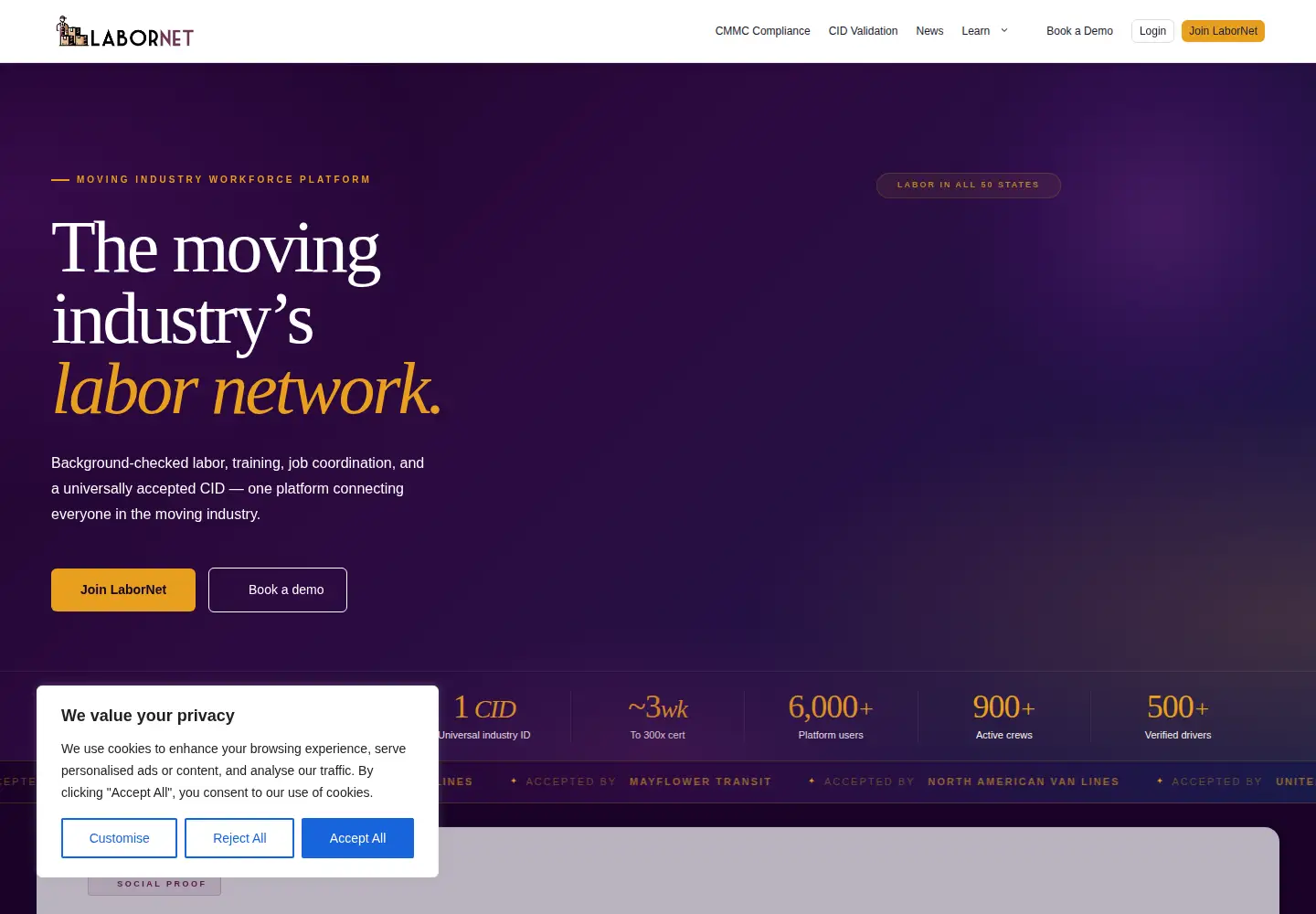 Screenshot of labornetapp.com