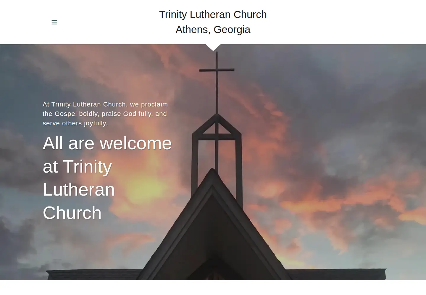 Captured homepage of trinity-athens.org in the current scan