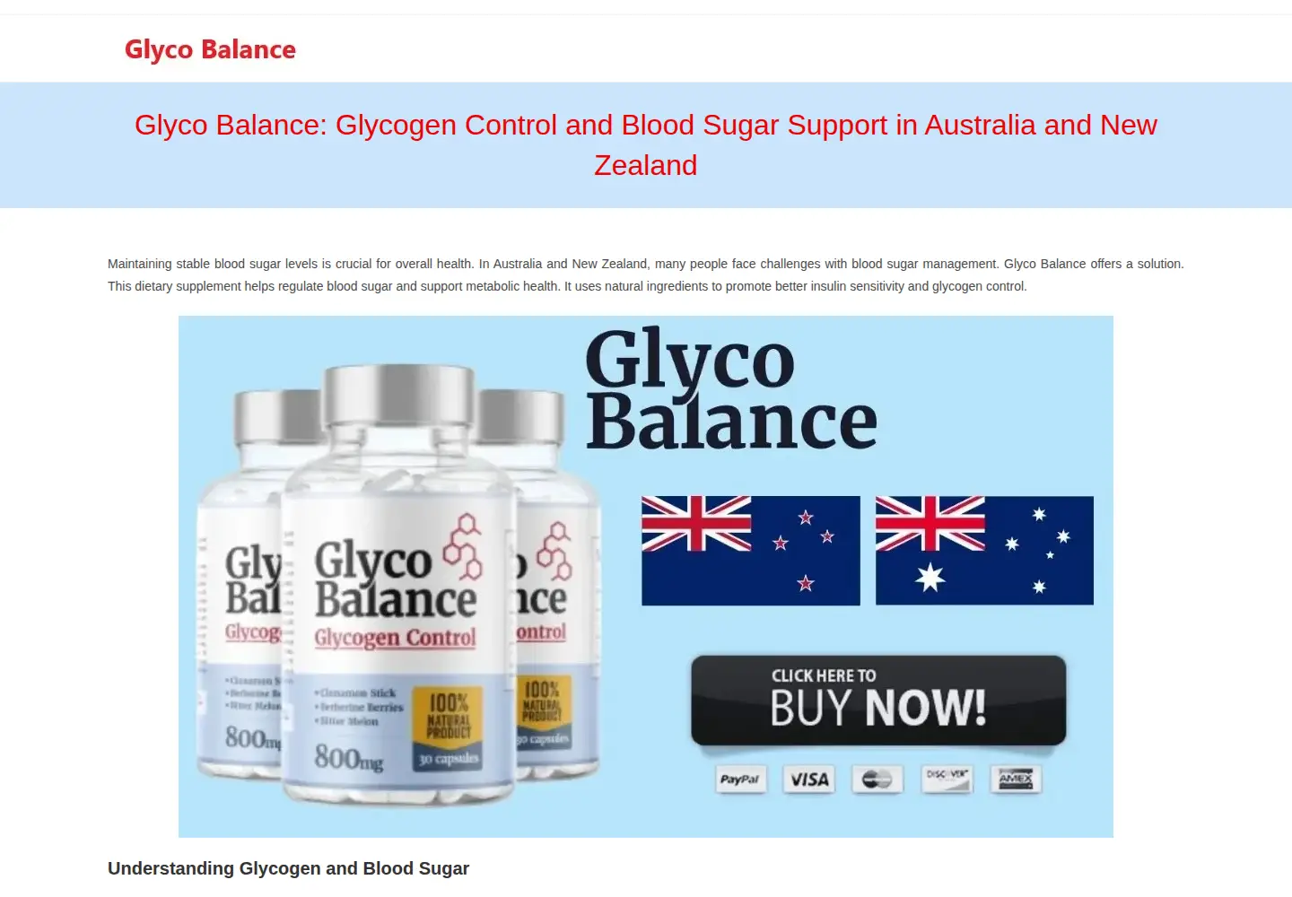Screenshot of glycobalance-au.com