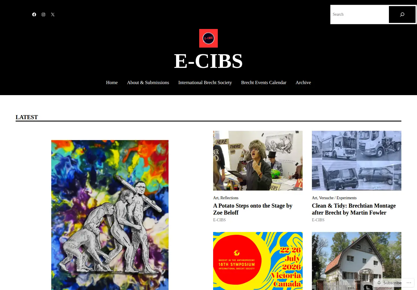 Captured homepage of e-cibs.org in the current scan