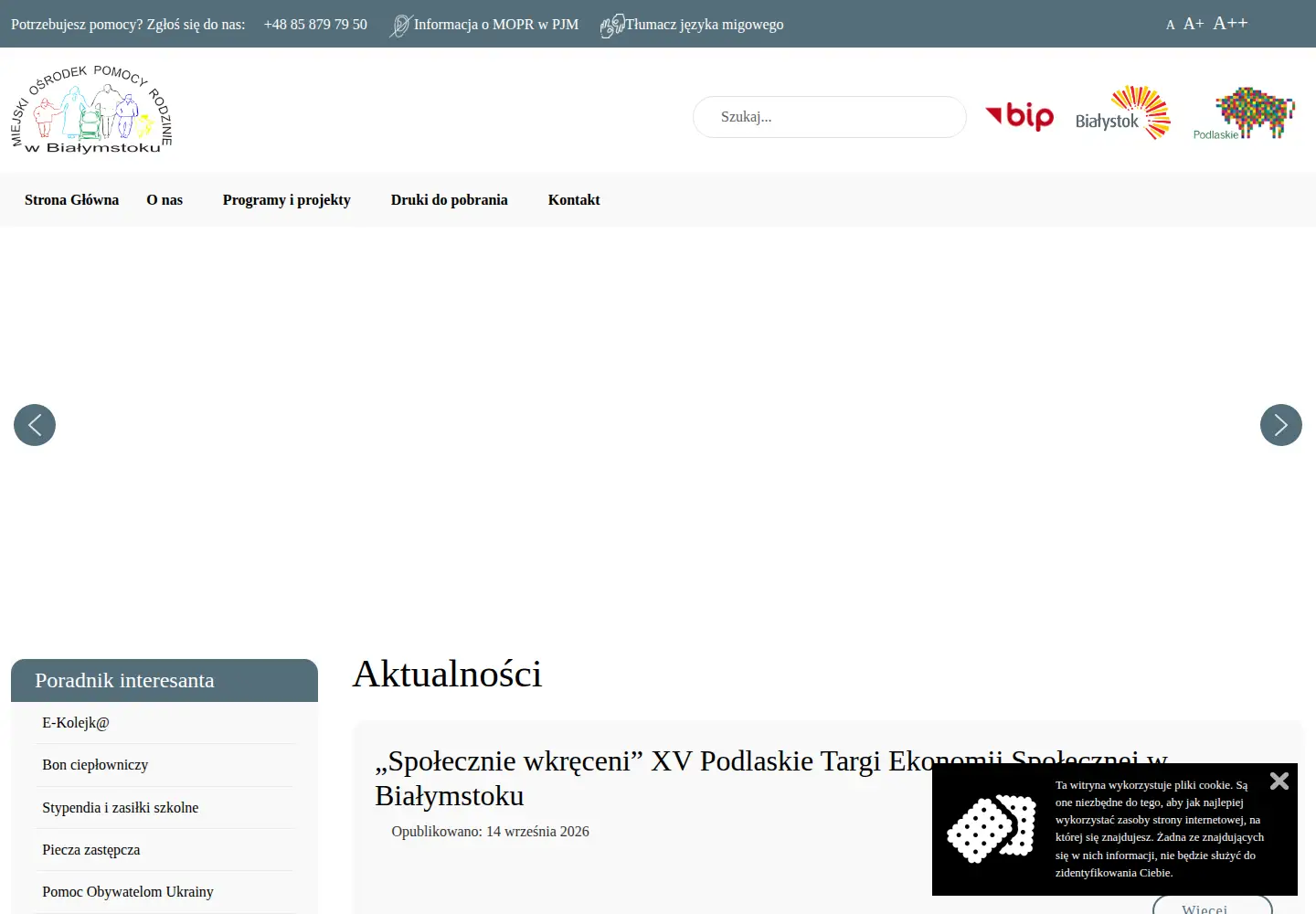 Screenshot of mopr.bialystok.pl