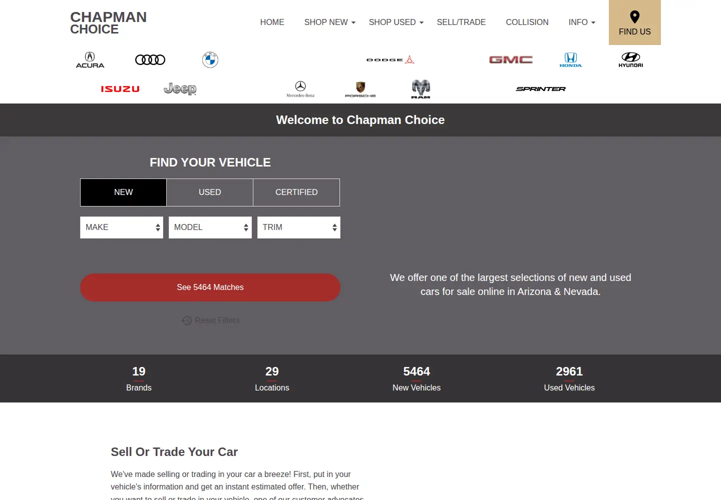 Screenshot of chapmanchoice.com
