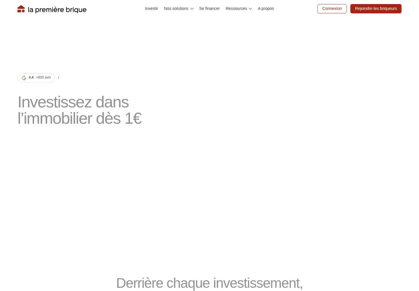 Captured homepage of lapremierebrique.fr in the current scan