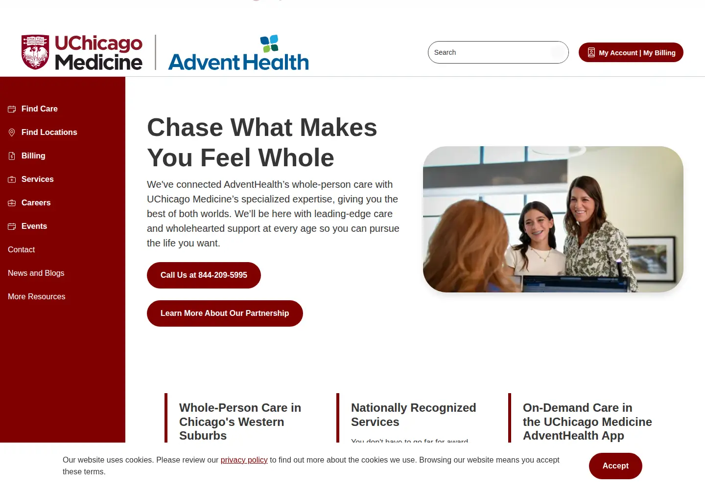 Screenshot of uchicagomedicineadventhealth.org