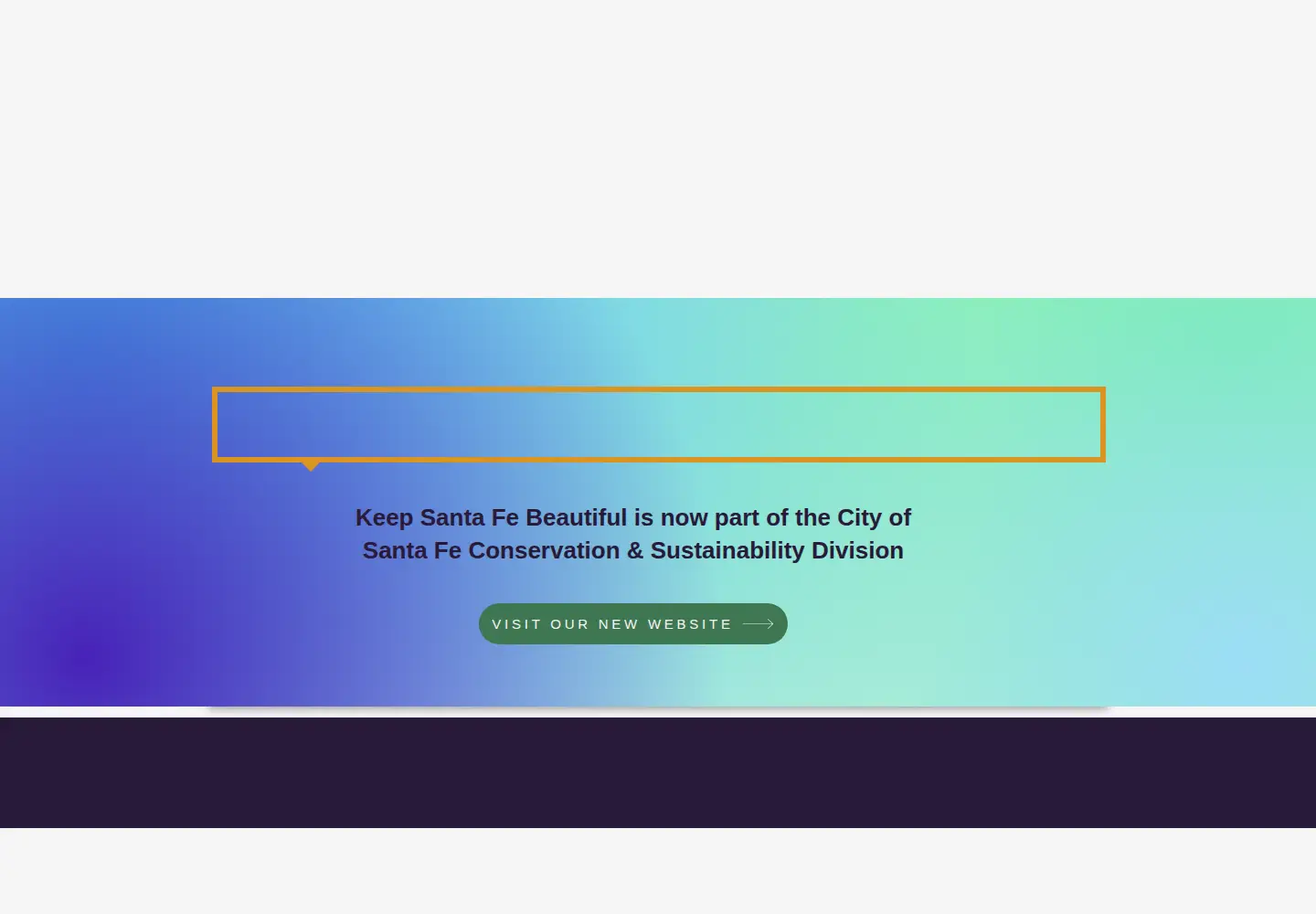 Captured homepage of keepsantafebeautiful.org in the current scan