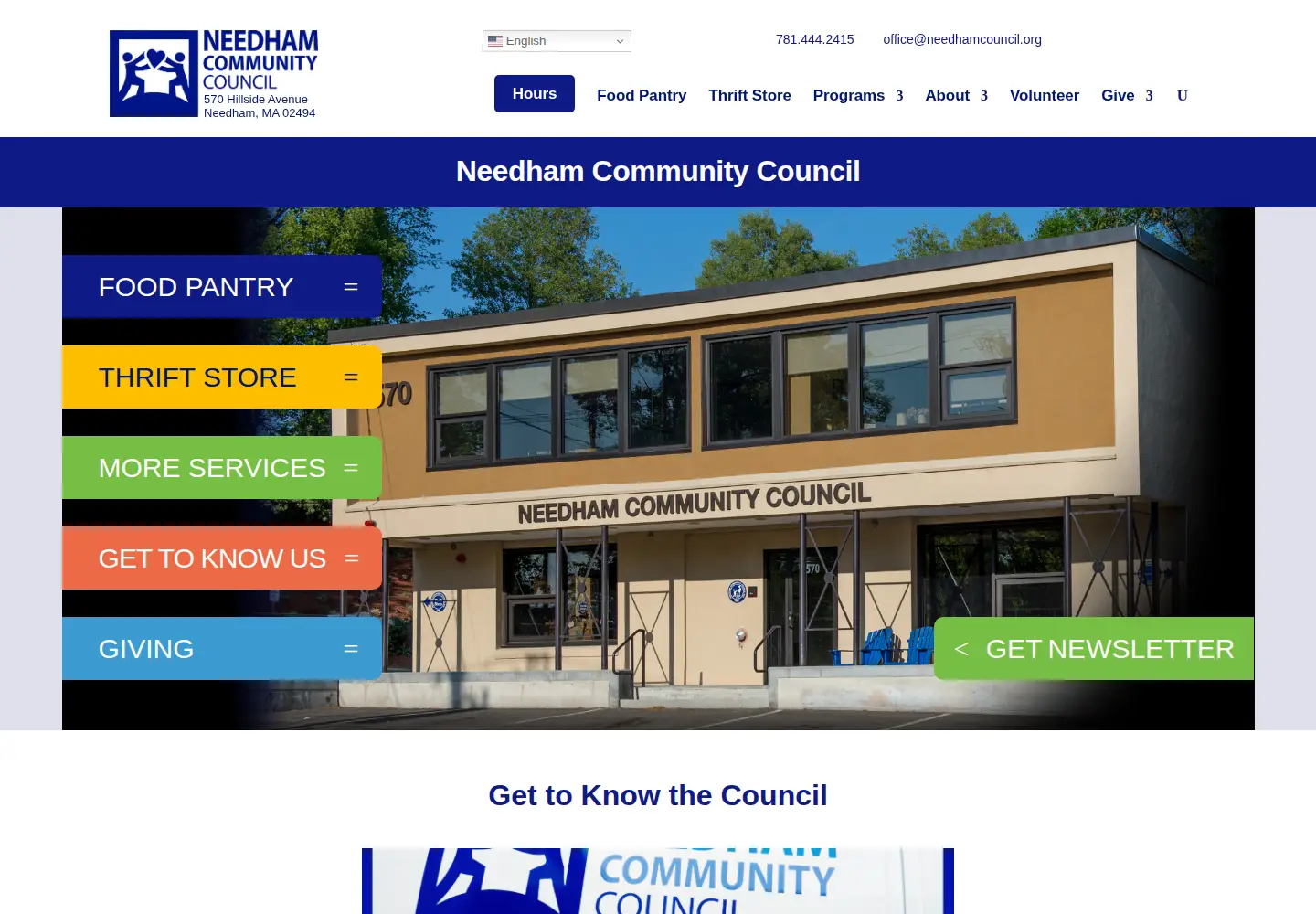 Screenshot of needhamcommunitycouncil.org