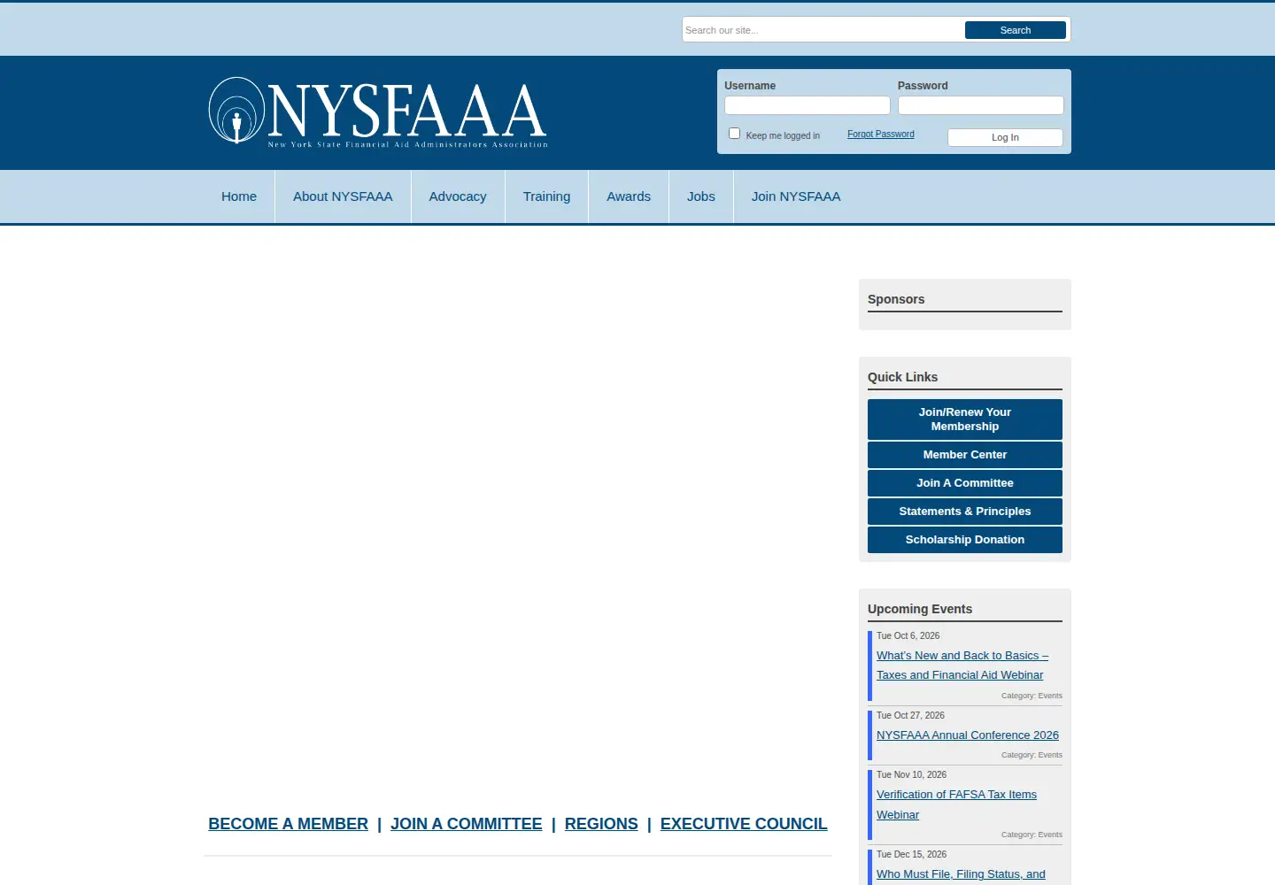 Screenshot of nysfaaa.org