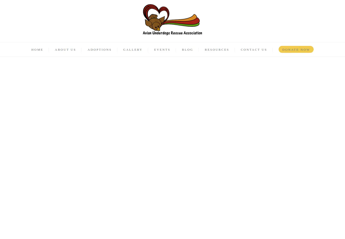 Captured homepage of avianunderdogs.org in the current scan