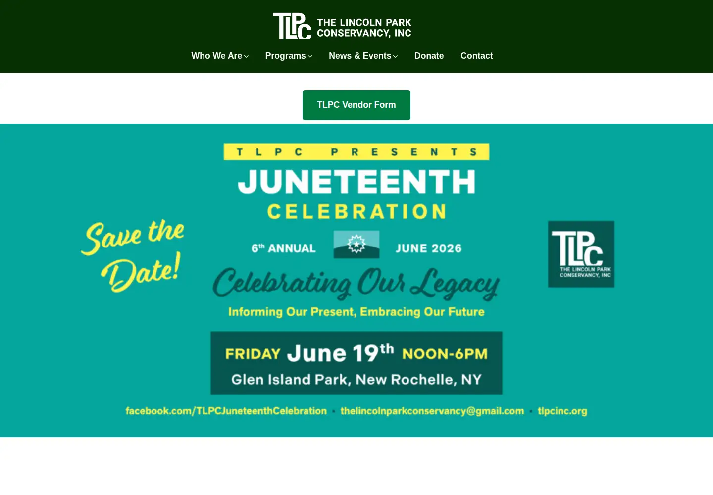 Captured homepage of tlpcinc.org in the current scan