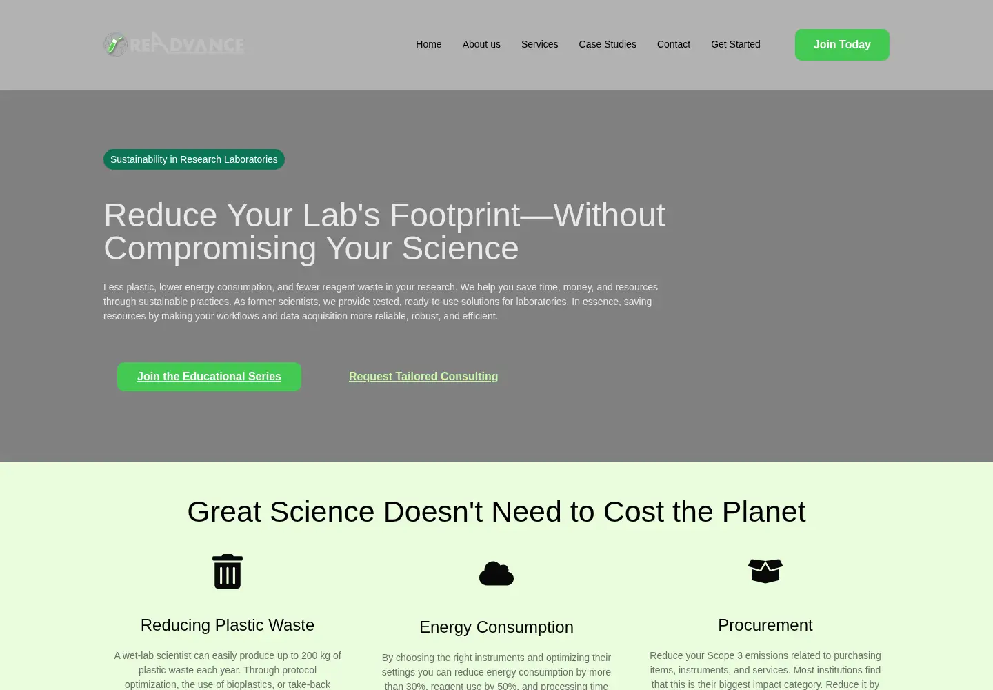 Screenshot of re-advance.com