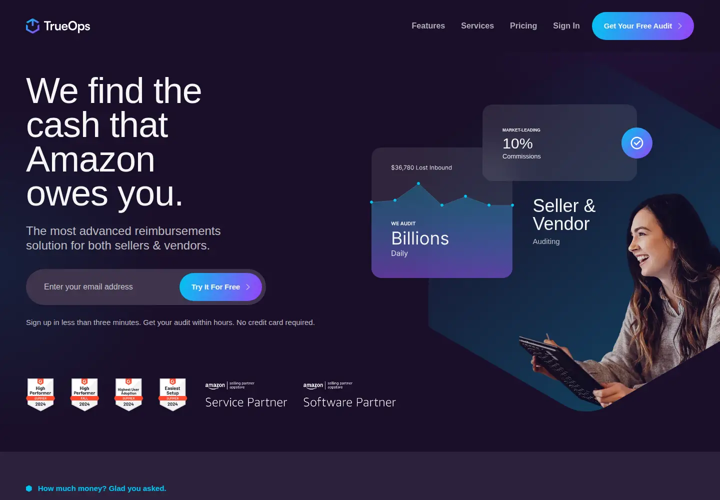 Captured homepage of trueops.com in the current scan
