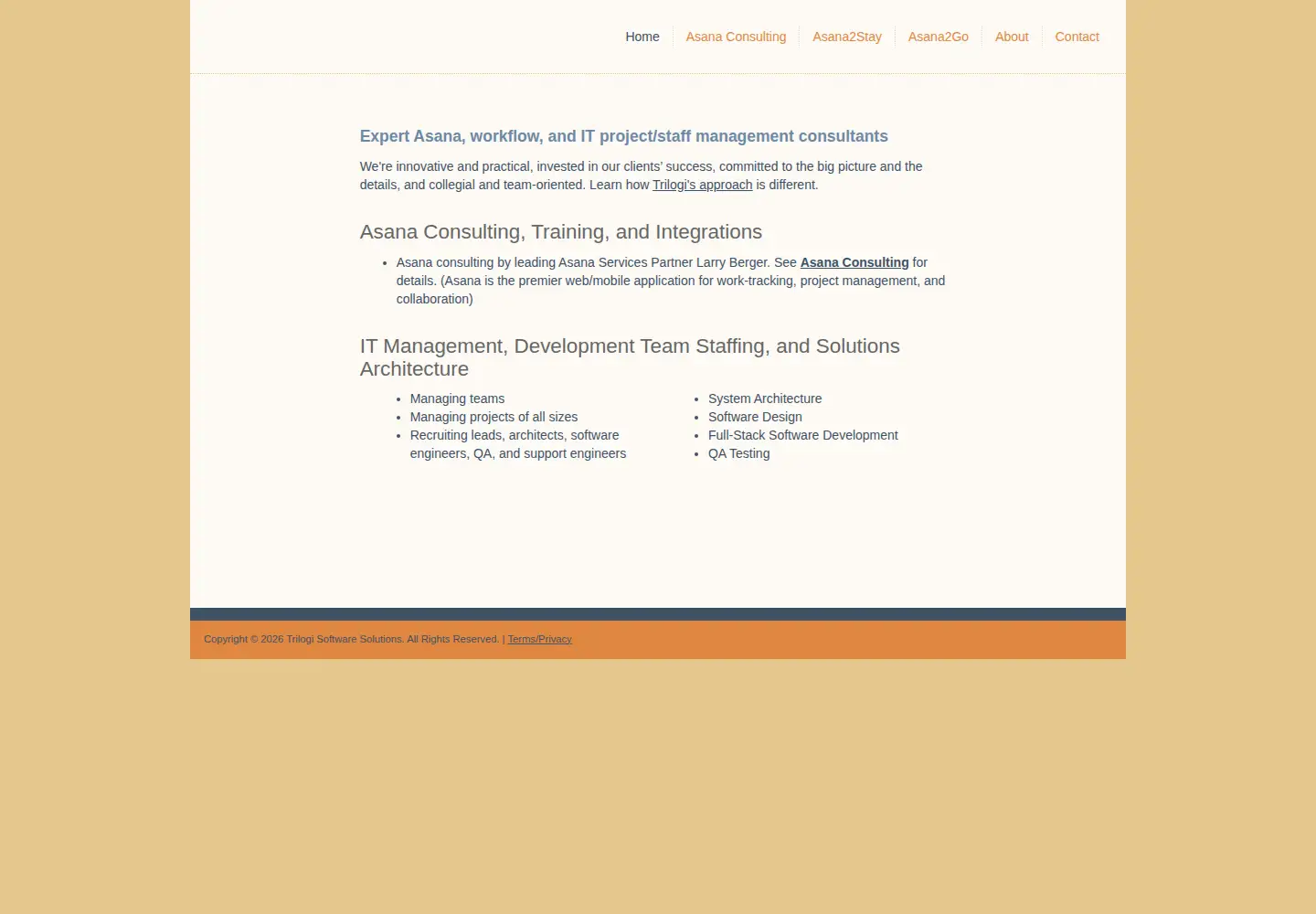 Captured homepage of trilogisoftware.com in the current scan