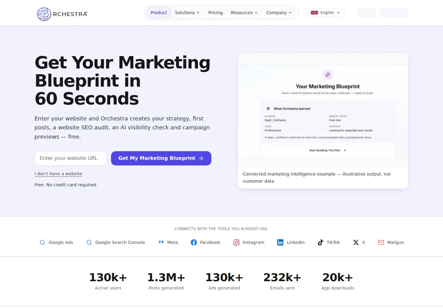 Captured homepage of orchestra-ads.ai in the current scan