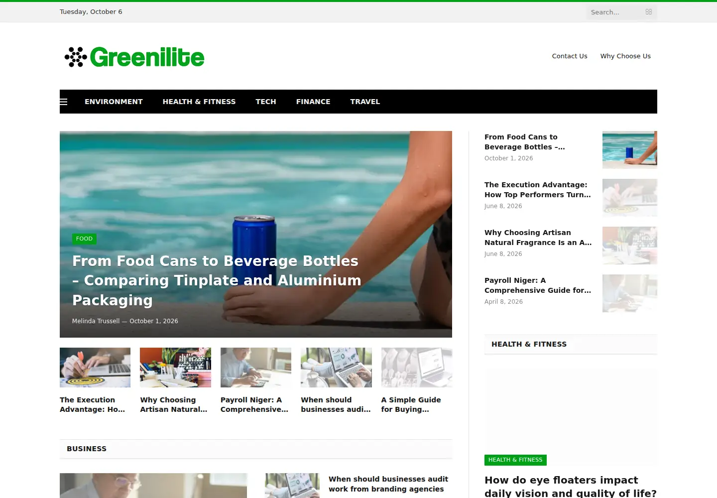 Screenshot of greenilite.com