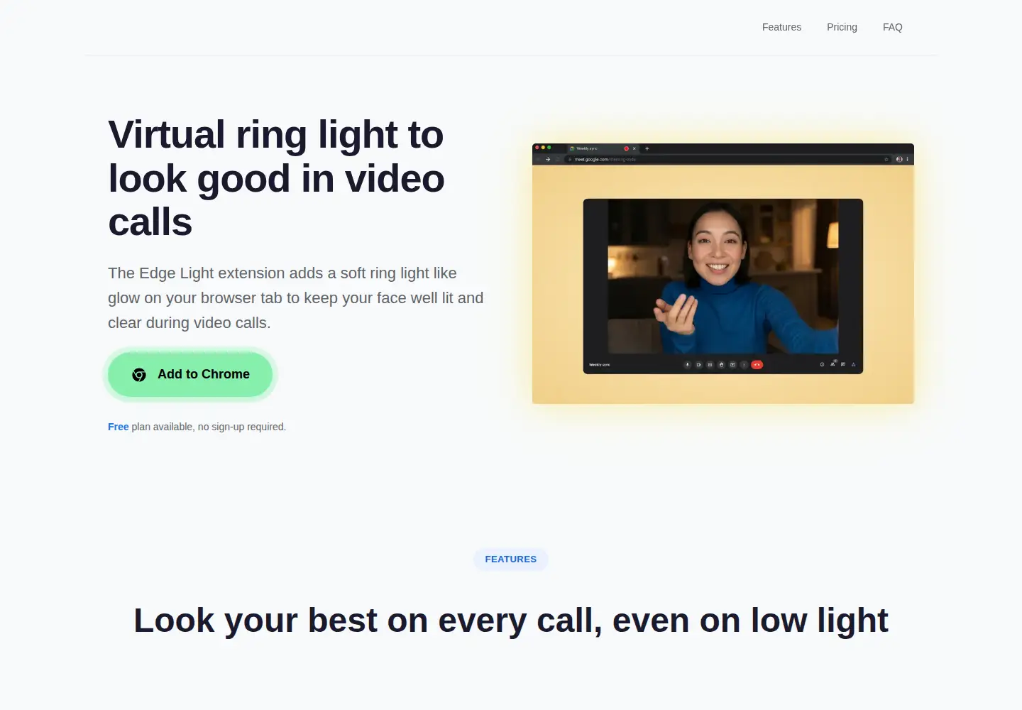 Screenshot of edgelightextension.com