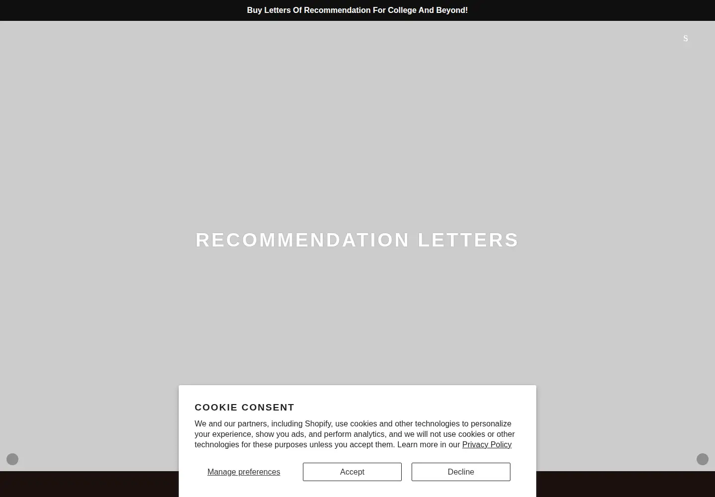 Screenshot of recommendationletters.pro