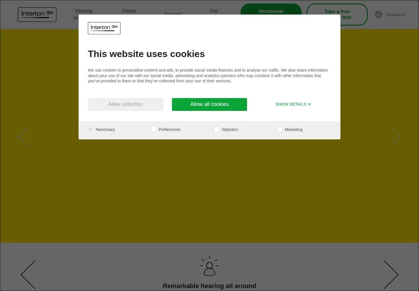 Captured homepage of interton.com in the current scan