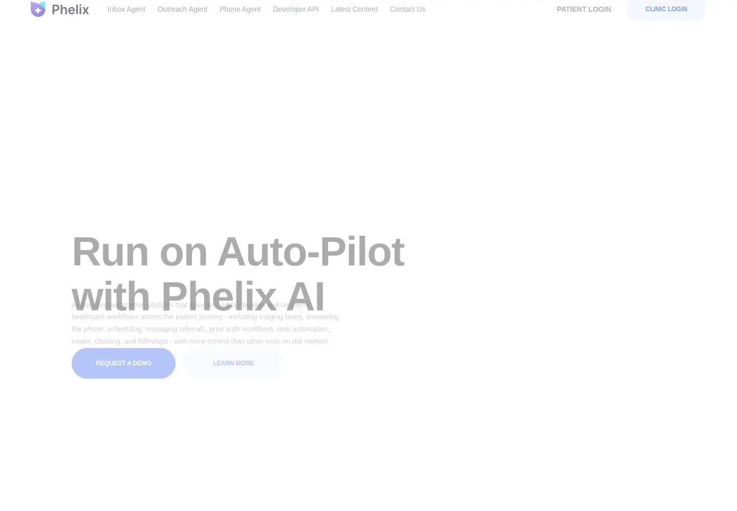 Captured homepage of phelix.ai in the current scan