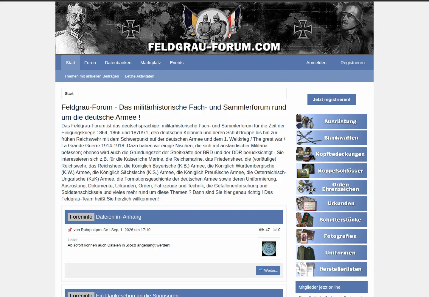 Screenshot of feldgrau-forum.com