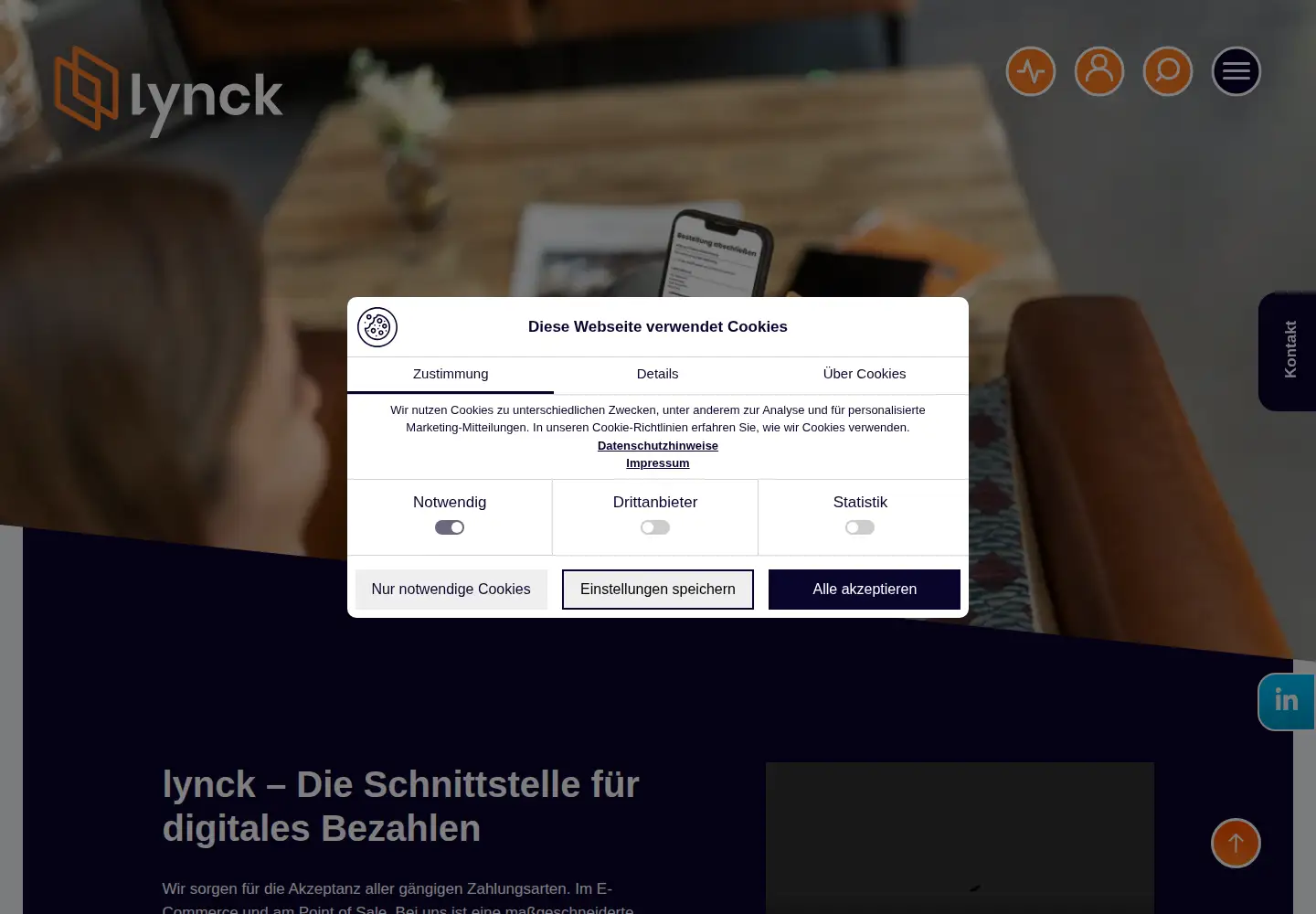 Captured homepage of lynck.de in the current scan