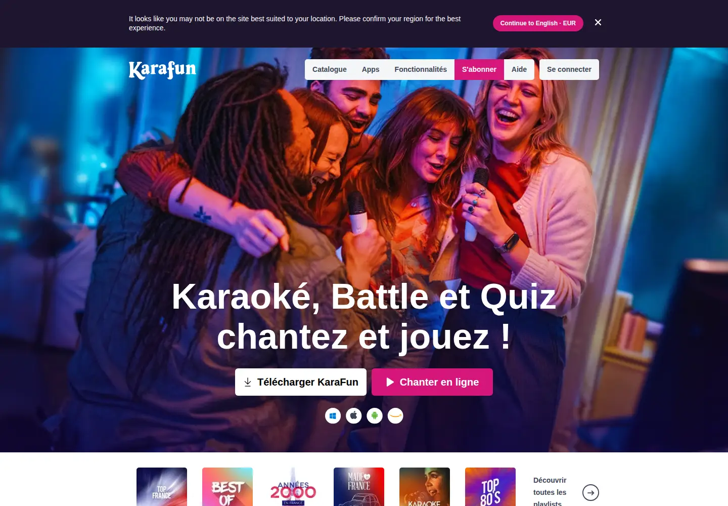 Screenshot of karafun.fr