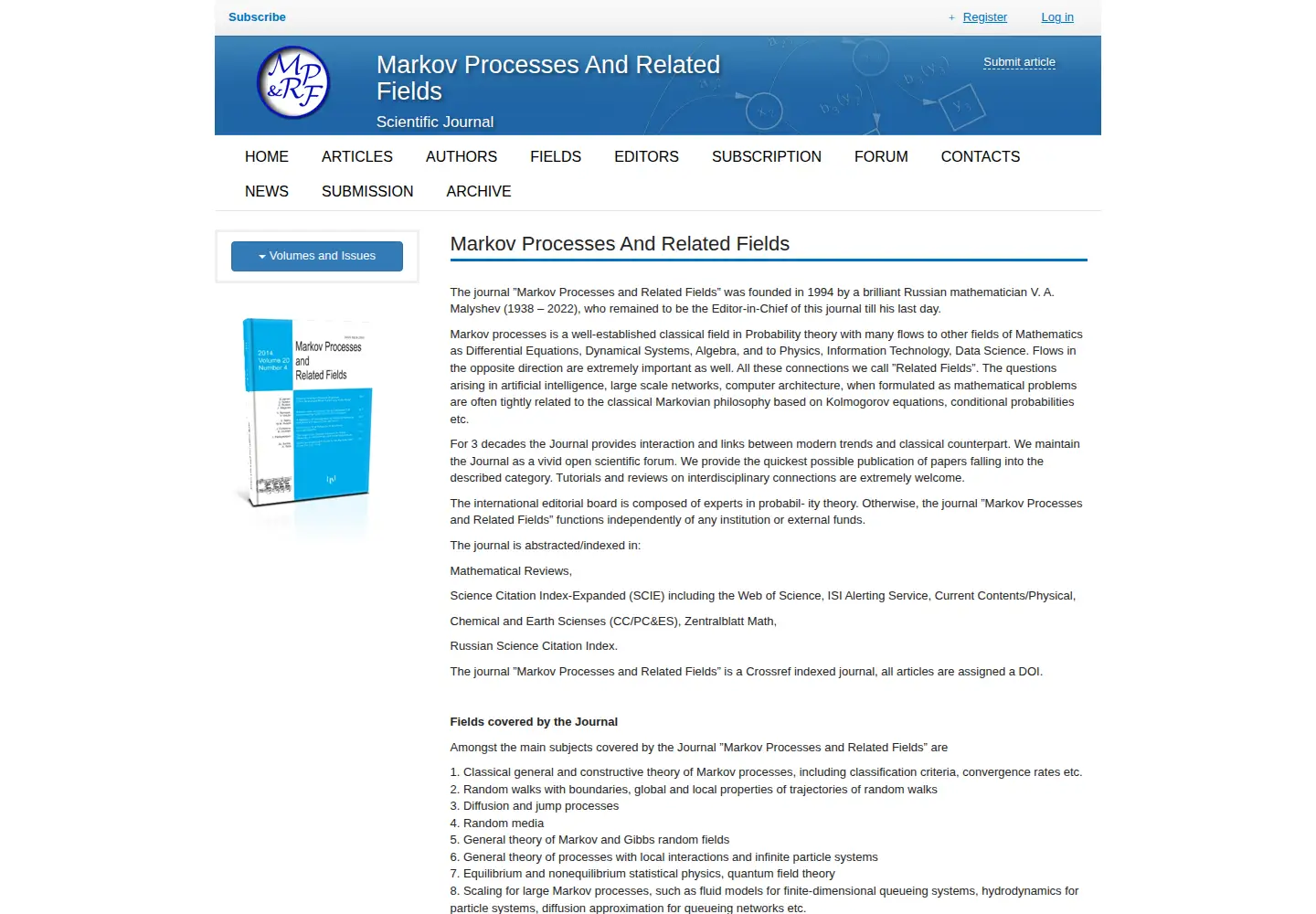 Captured homepage of math-mprf.org in the current scan