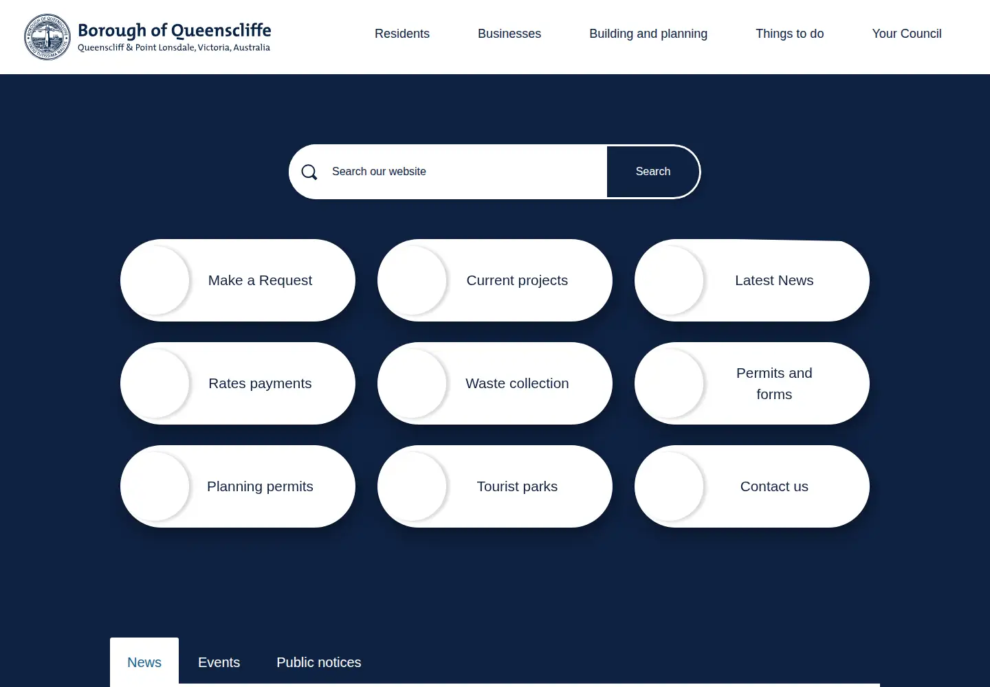 Screenshot of queenscliffe.vic.gov.au