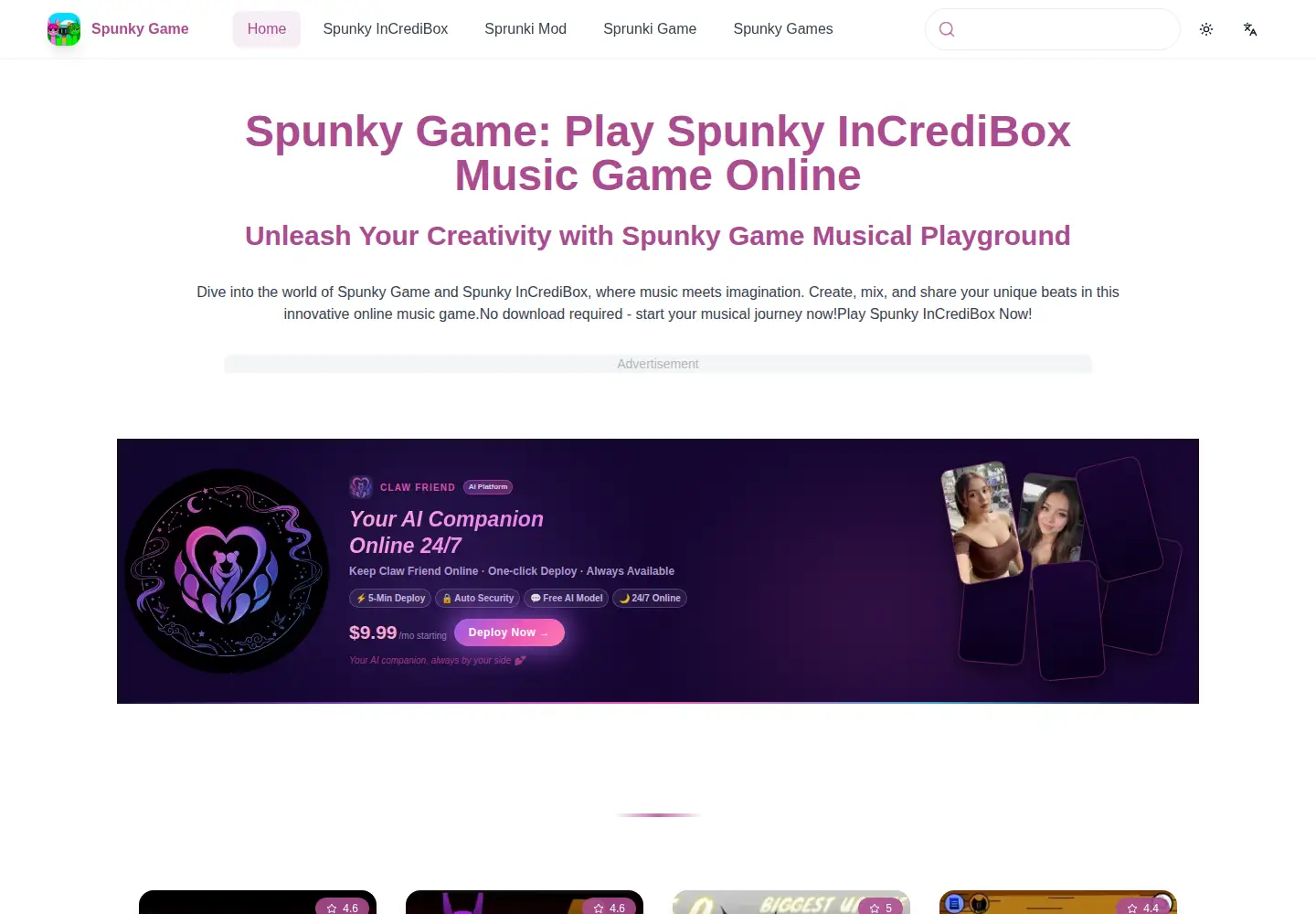 Screenshot of spunky.games
