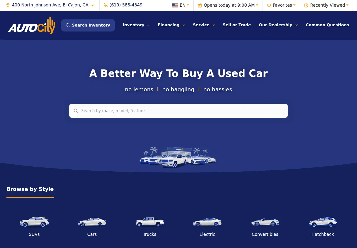 Captured homepage of goautocity.com in the current scan