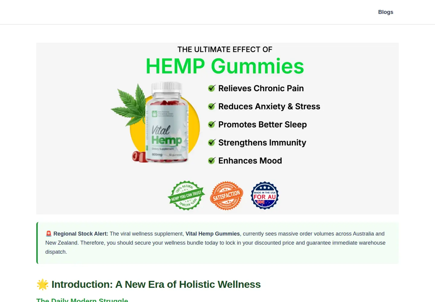 Screenshot of vitalhempgummiesreviews.com
