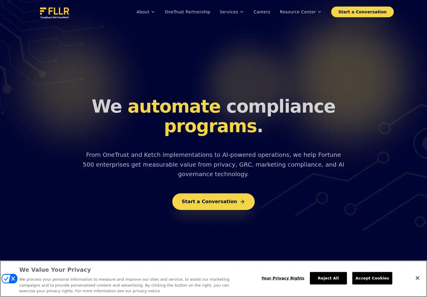 Captured homepage of fllrconsulting.com in the current scan