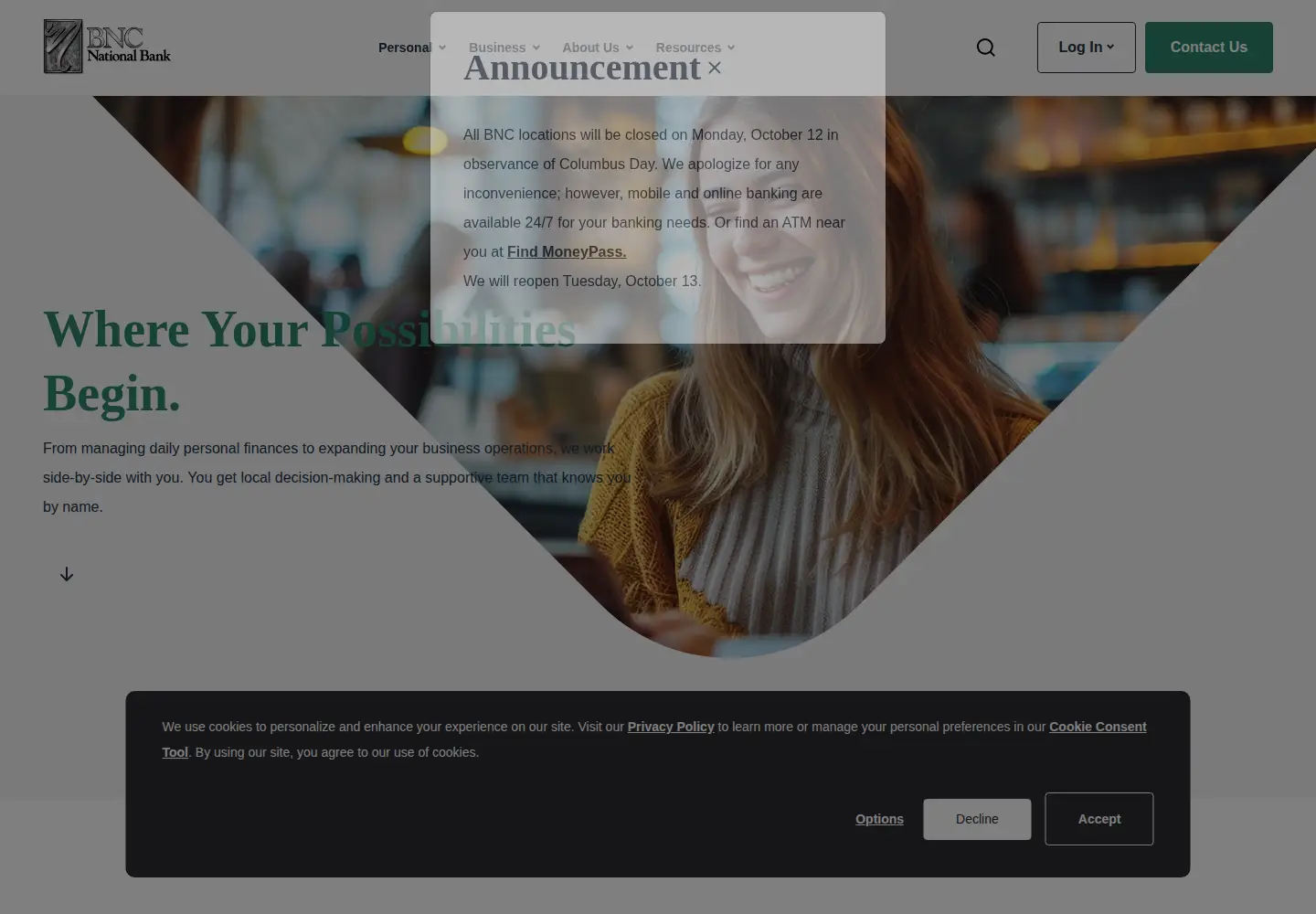 Screenshot of bnc.bank