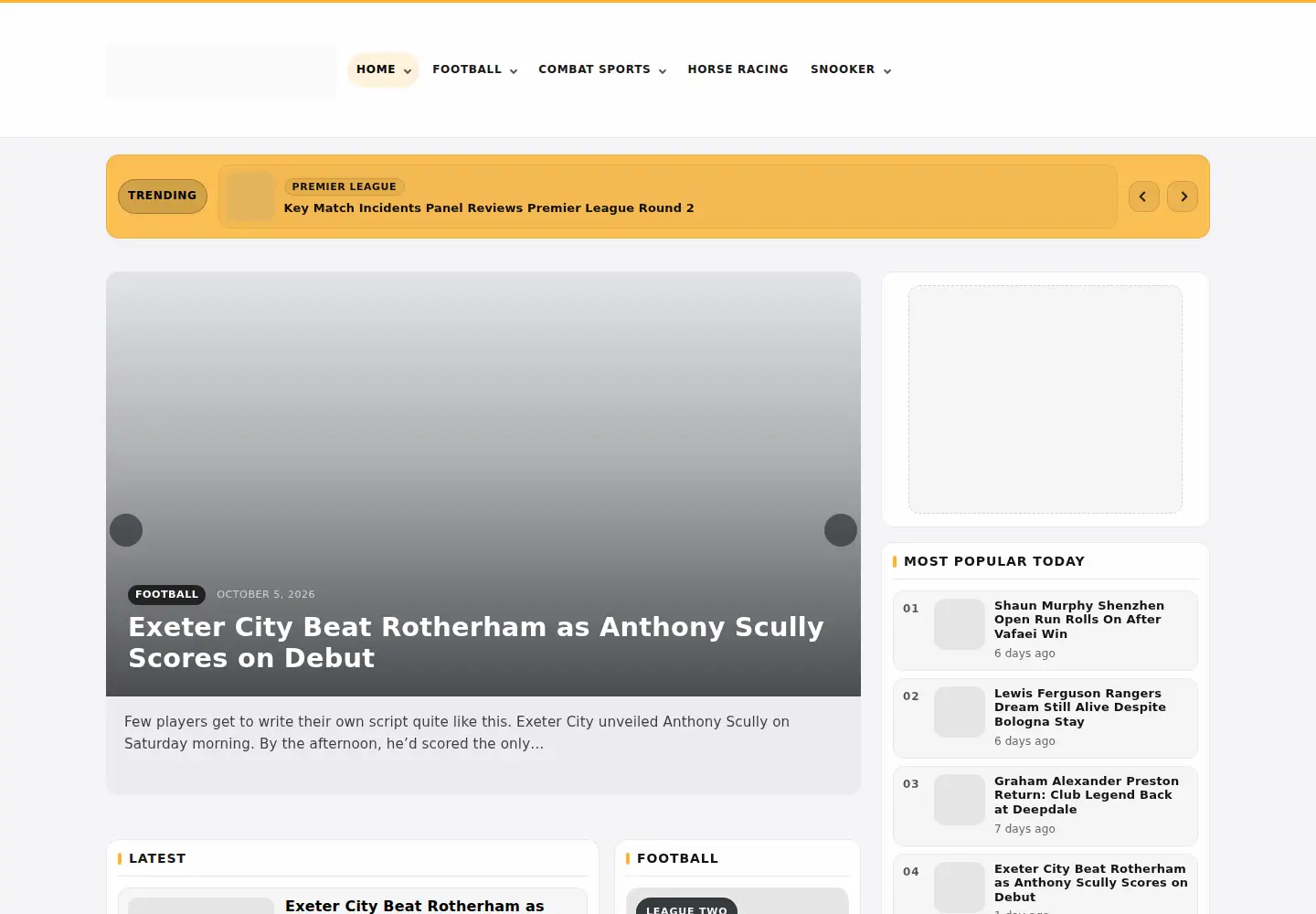 Screenshot of todaysportsnews.co.uk