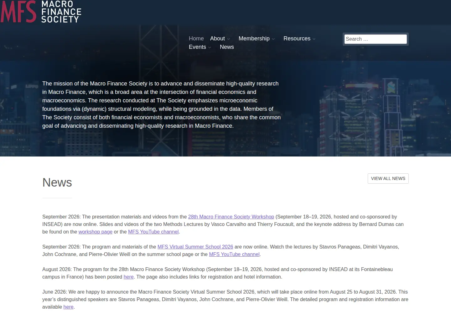 Screenshot of macrofinancesociety.org