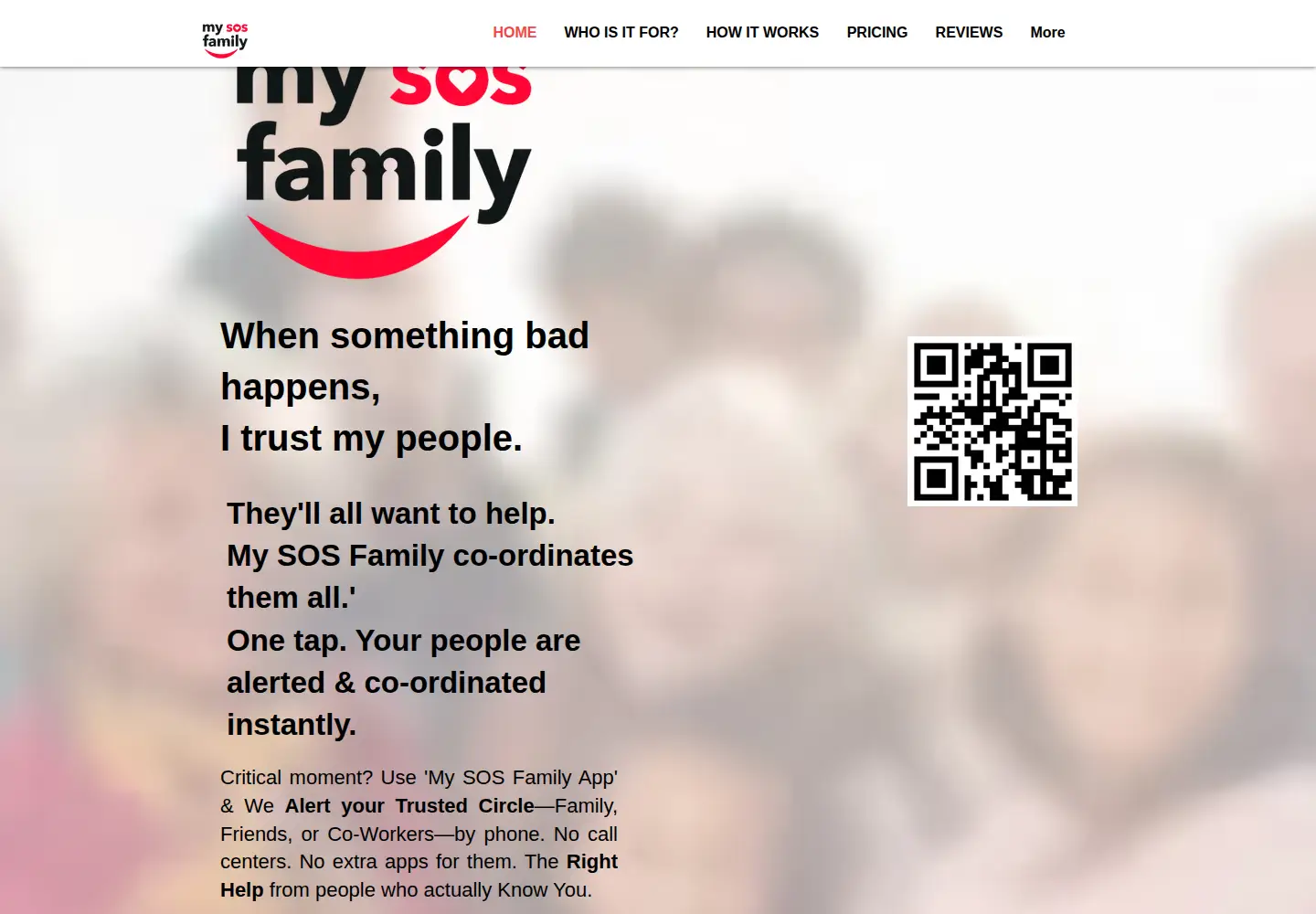 Screenshot of mysosfamily.com